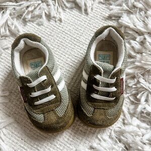 Old Navy Green and White Sneakers with Suede-like Finish